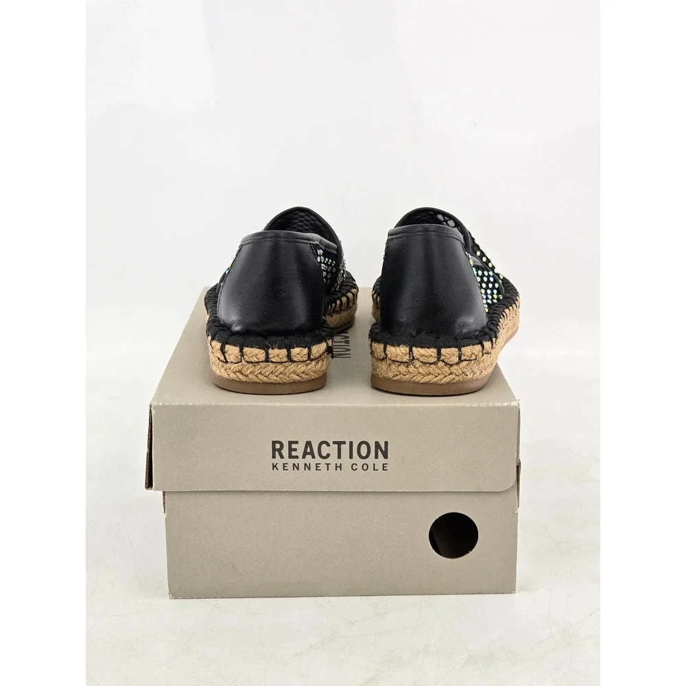 Kenneth Cole Reaction Bonne Espadrille Womens Size 6 Black Crystal Mesh - New